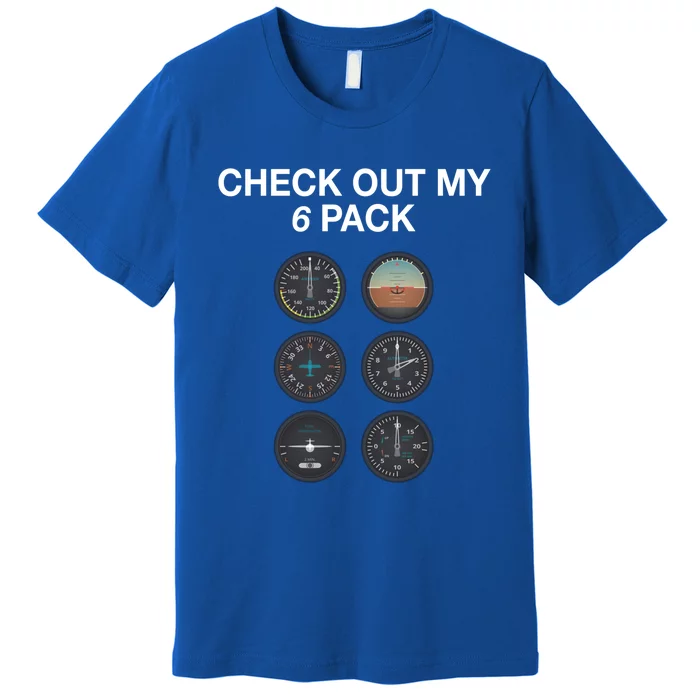 Check Out My Airplane Six Pack Funny Pilot Gag Gift Premium T-Shirt