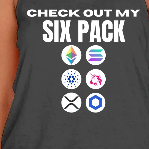 Check Out My Six Pack, Funny Gym Crypto Altcoin Lovers Meme Women's Knotted Racerback Tank