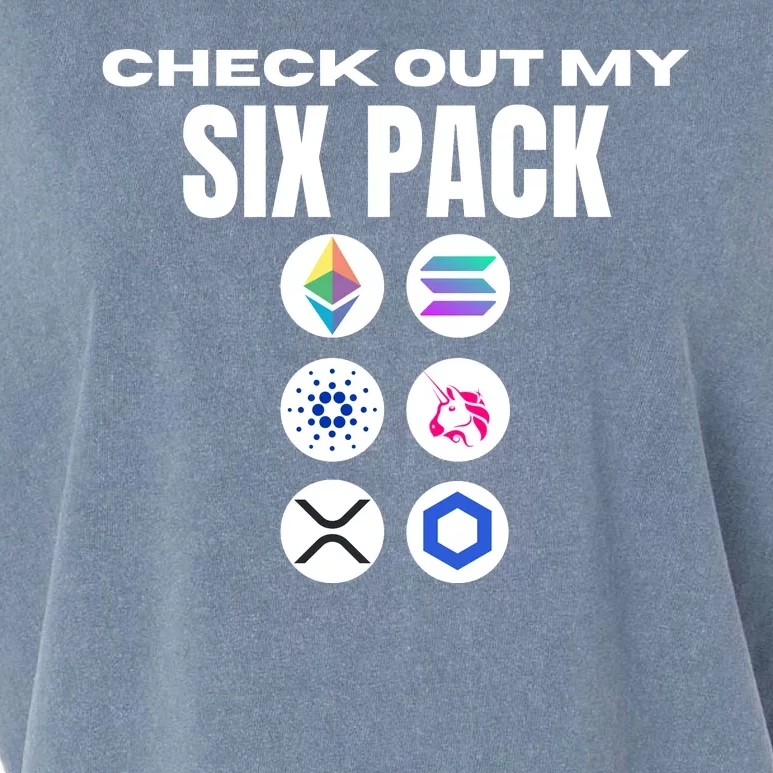 Check Out My Six Pack, Funny Gym Crypto Altcoin Lovers Meme Garment-Dyed Women's Muscle Tee