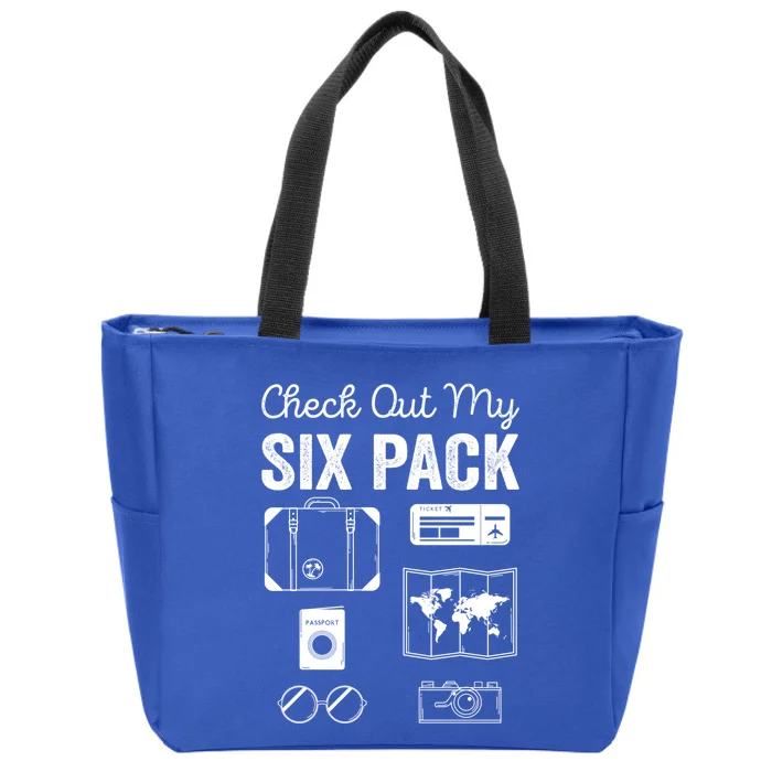 Check Out My Six Pack Flying Airplane Funny Pilot Aviation Gift Zip Tote Bag