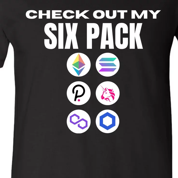 Check Out My Six Pack, Funny Gym Crypto, Funny Altcoin V-Neck T-Shirt