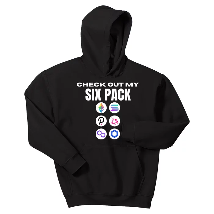 Check Out My Six Pack, Funny Gym Crypto, Funny Altcoin Kids Hoodie