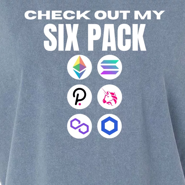 Check Out My Six Pack, Funny Gym Crypto, Funny Altcoin Garment-Dyed Women's Muscle Tee