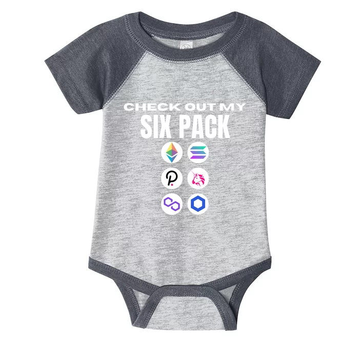 Check Out My Six Pack, Funny Gym Crypto, Funny Altcoin Infant Baby Jersey Bodysuit