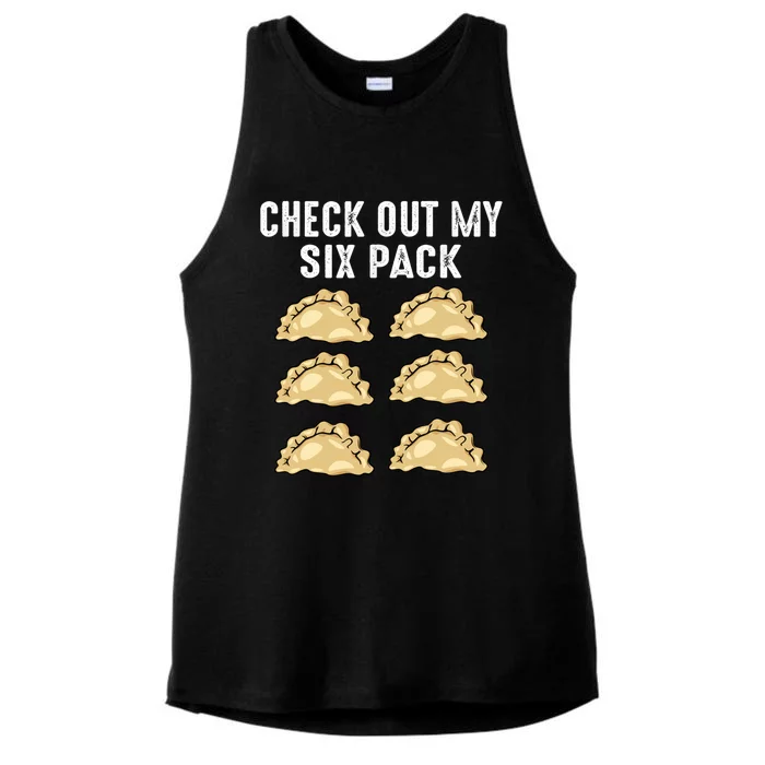 Check Out My Six Pack 6funny Giftpack Polish Pierogi Six Pack Cool Gift Ladies Tri-Blend Wicking Tank