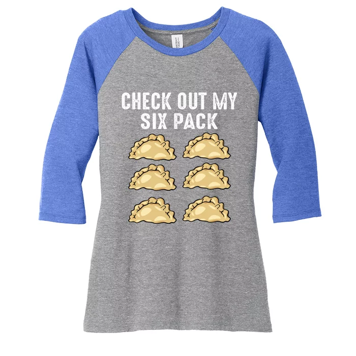 Check Out My Six Pack 6funny Giftpack Polish Pierogi Six Pack Cool Gift Women's Tri-Blend 3/4-Sleeve Raglan Shirt