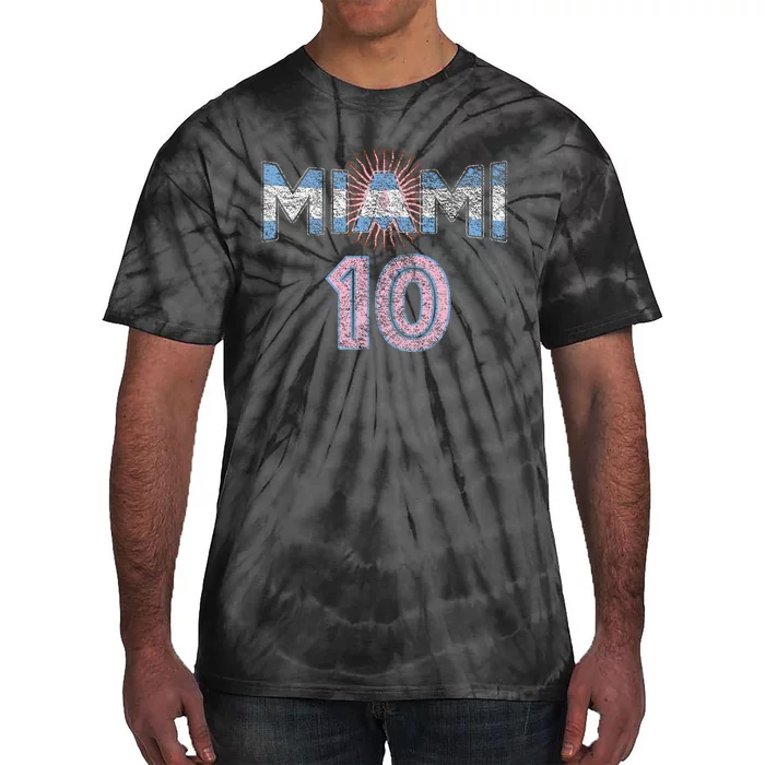 City Of Miami Argentina Blue Pink Sun 10 Flag Tie-Dye T-Shirt