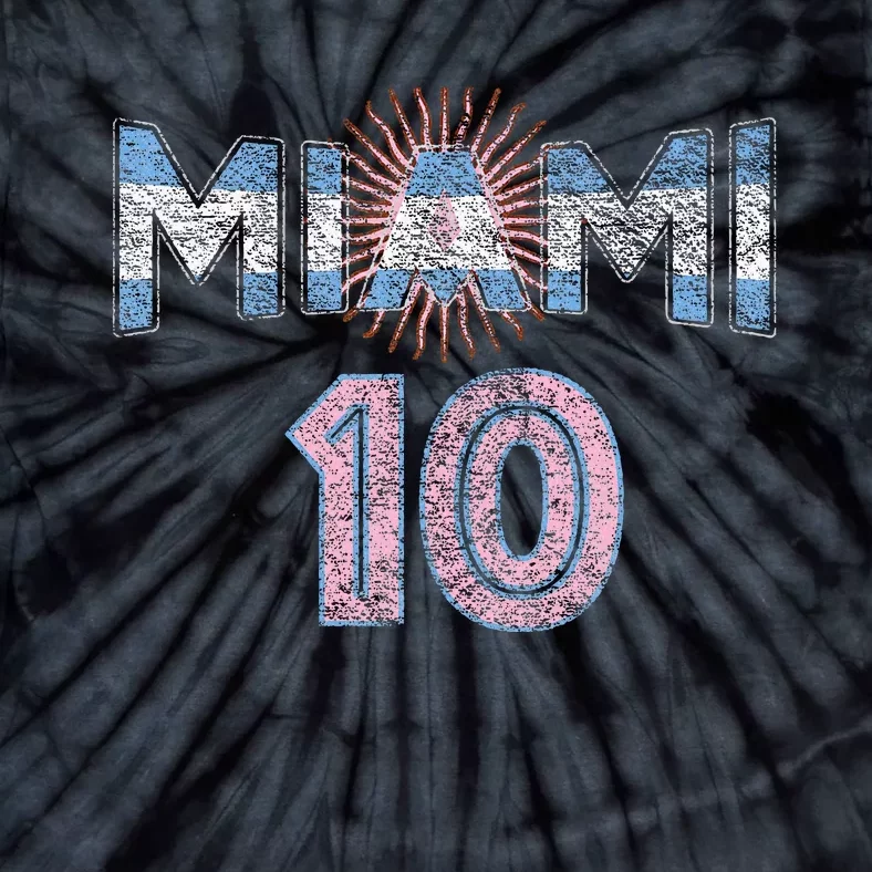 City Of Miami Argentina Blue Pink Sun 10 Flag Tie-Dye T-Shirt