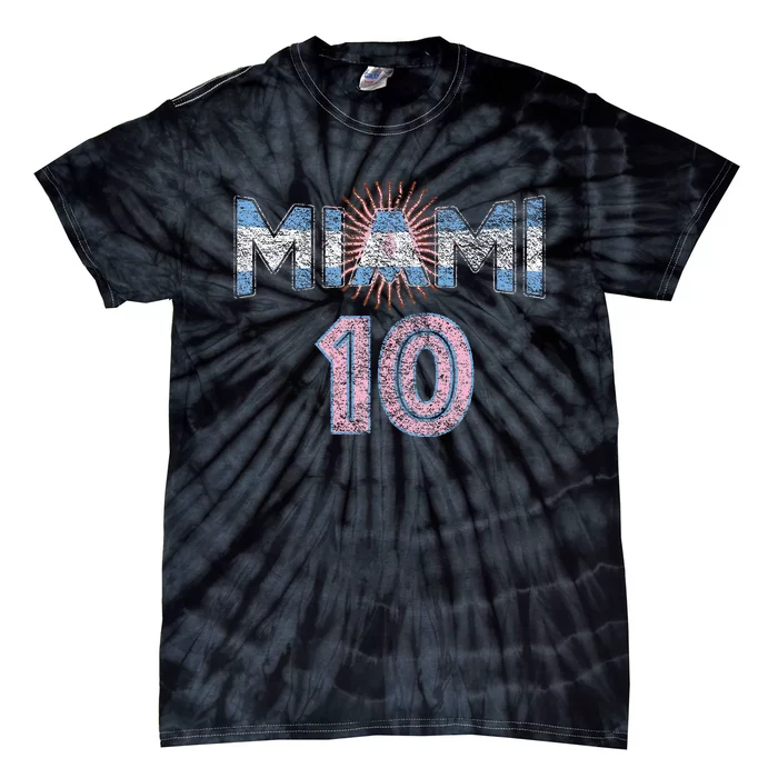 City Of Miami Argentina Blue Pink Sun 10 Flag Tie-Dye T-Shirt