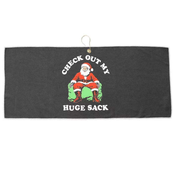 Check Out My Huge Sack Santa Christmas 2024 Large Microfiber Waffle Golf Towel