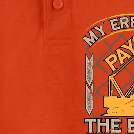 Crane Operator My Erection Pays The Bills Funny Construction Dry Zone Grid Performance Polo