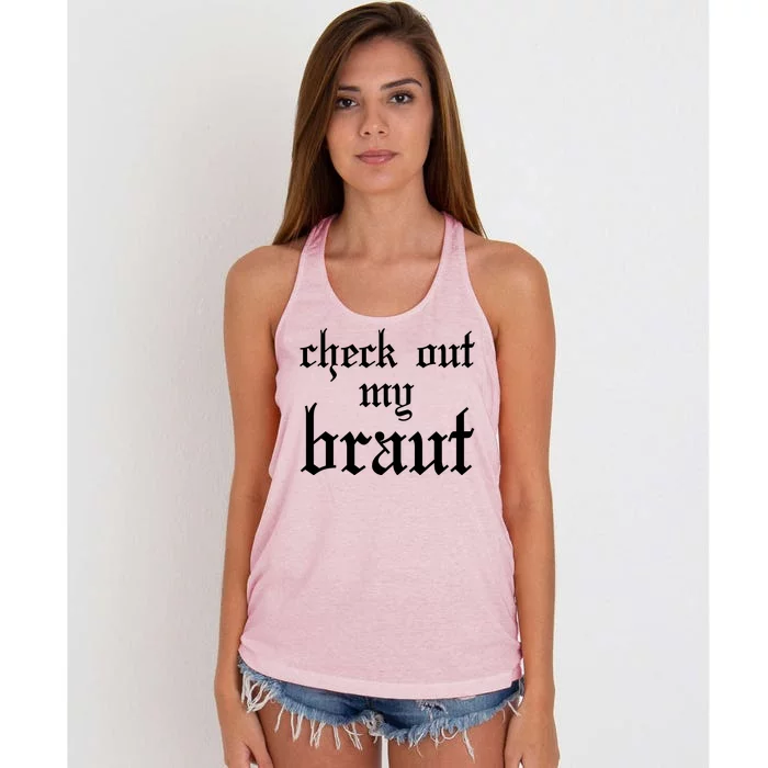 Check Out My Braut Oktoberfest Women's Knotted Racerback Tank