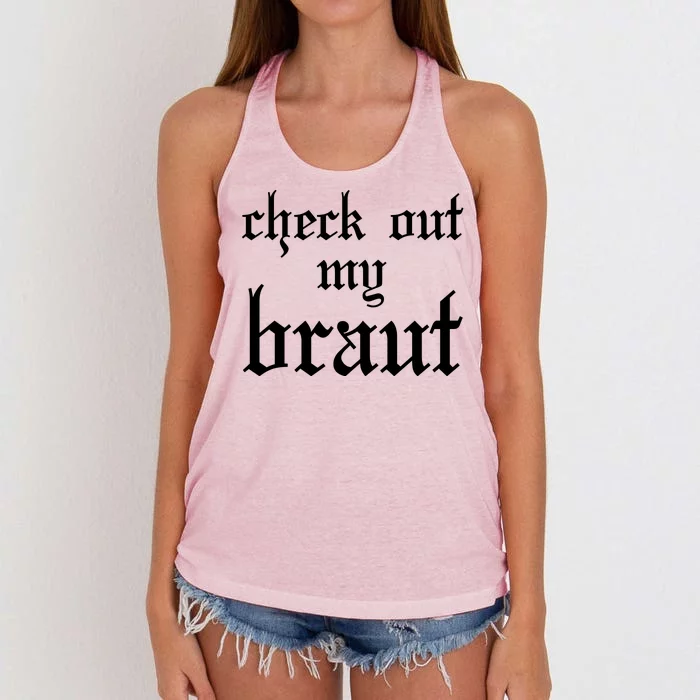 Check Out My Braut Oktoberfest Women's Knotted Racerback Tank