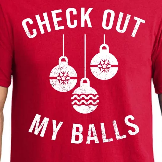 Checkout Out My Balls Funny XMas Christmas Pajama Set