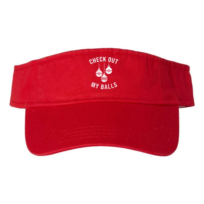 Checkout Out My Balls Funny XMas Christmas Valucap Bio-Washed Visor