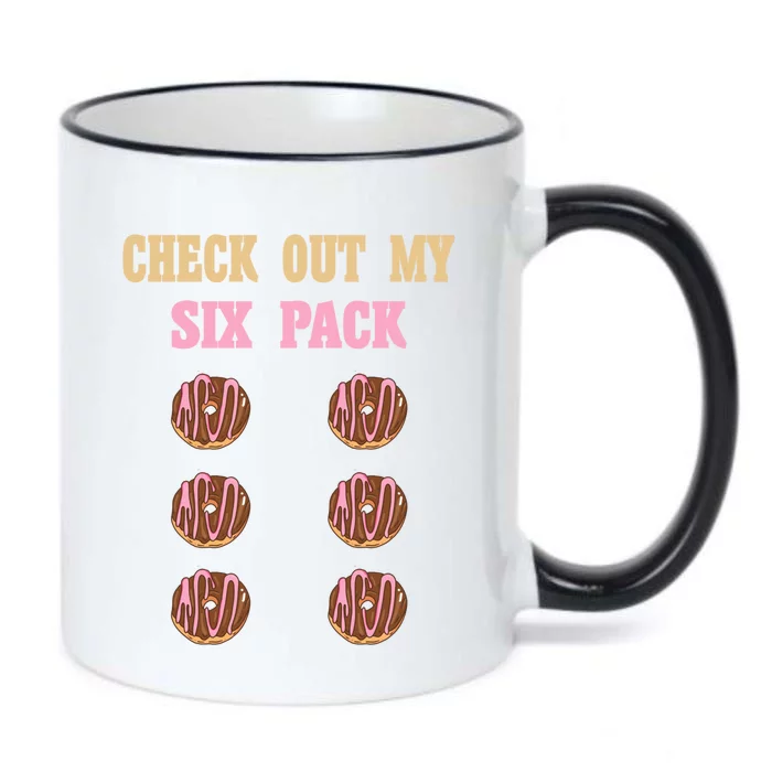 Check Out My Six 6 Pack Chocolate Donut Weightlifting Gift Black Color Changing Mug