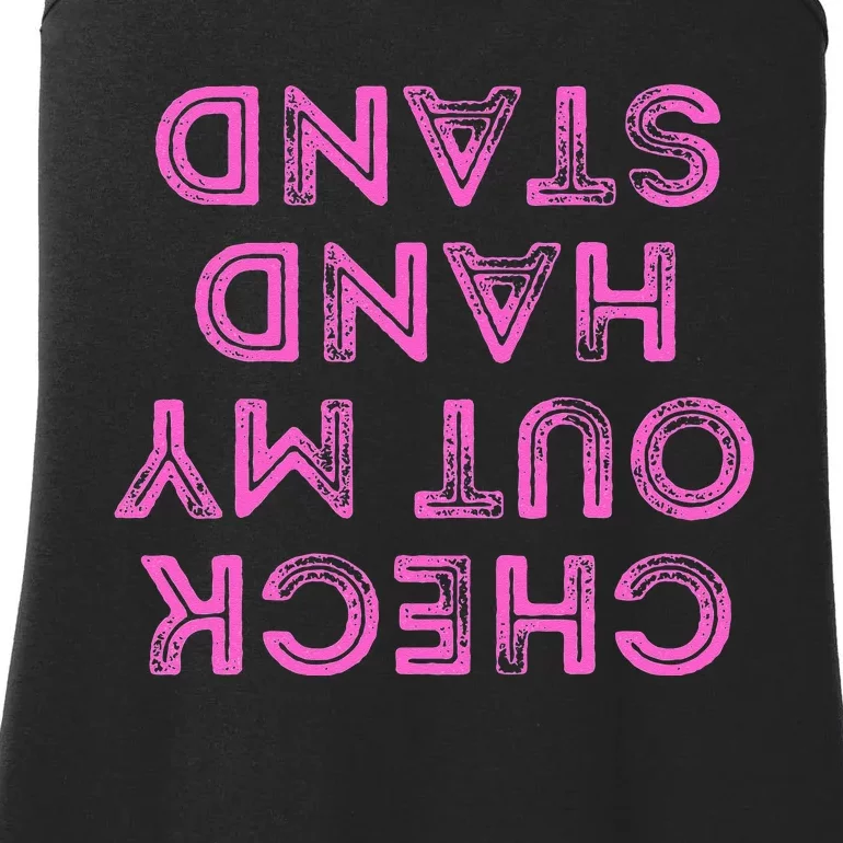 Check Out My Handstand Funny Gymnastics Gift Ladies Essential Tank