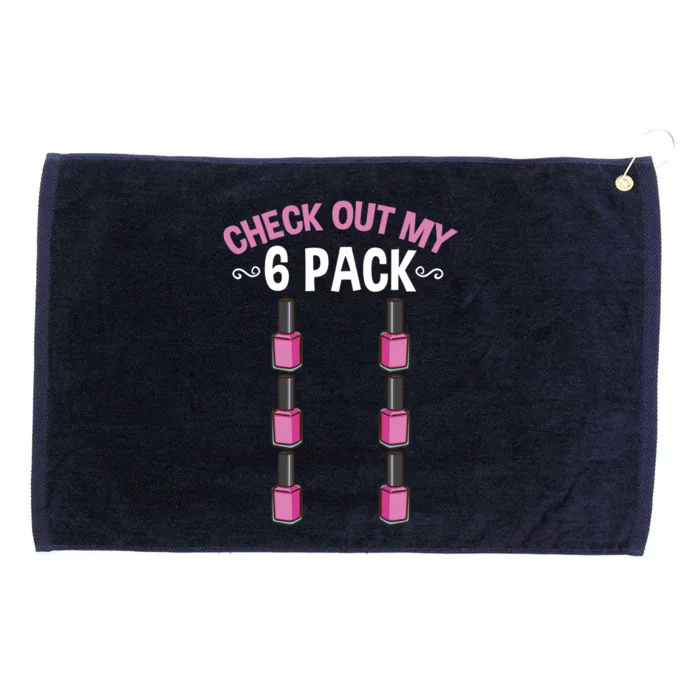 Check Out My Six Pack Nail Polish Gift Grommeted Golf Towel