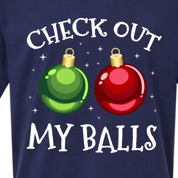 Check Out My Balls Funny Dirty Christmas Adult Humor Joke Gift Sueded Cloud Jersey T-Shirt