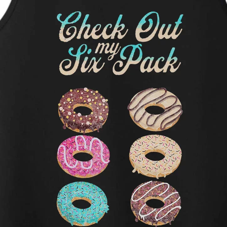 Check Out My Six Pack Funny Donut Performance Tank