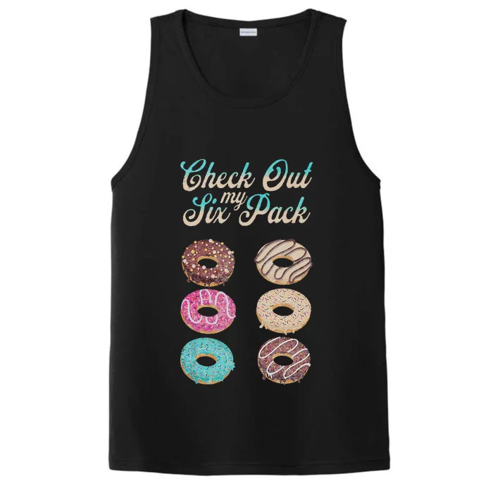 Check Out My Six Pack Funny Donut Performance Tank