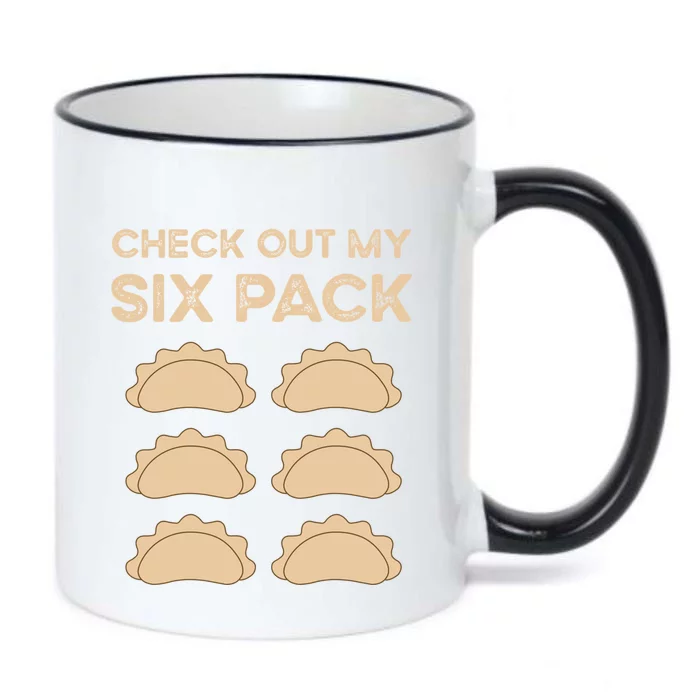 Check Out My Six Pack Funny Dumplings Polish Food Pierogi Gift Black Color Changing Mug