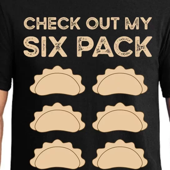 Check Out My Six Pack Funny Dumplings Polish Food Pierogi Gift Pajama Set