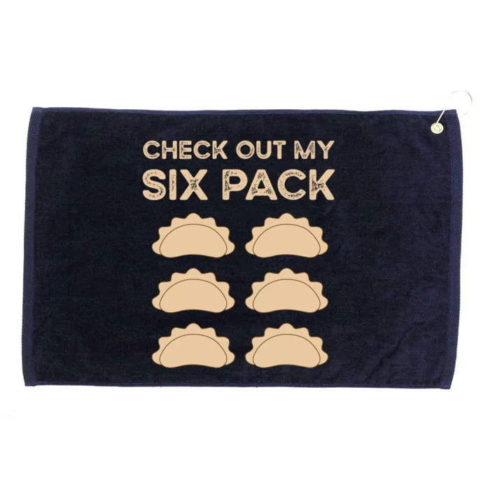 Check Out My Six Pack Funny Dumplings Polish Food Pierogi Gift Grommeted Golf Towel