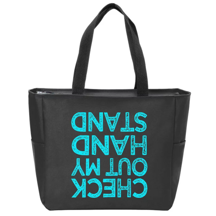 Check Out My Handstand Funny Gymnastics Gift Zip Tote Bag