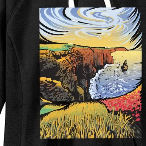 Cliffs Of Moher Landscape Nature Women's Fleece Hoodie