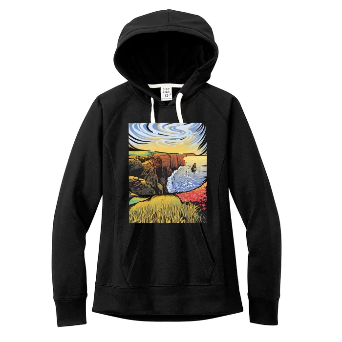 Cliffs Of Moher Landscape Nature Women's Fleece Hoodie