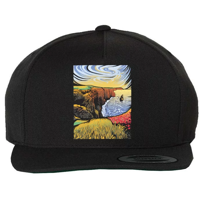 Cliffs Of Moher Landscape Nature Wool Snapback Cap