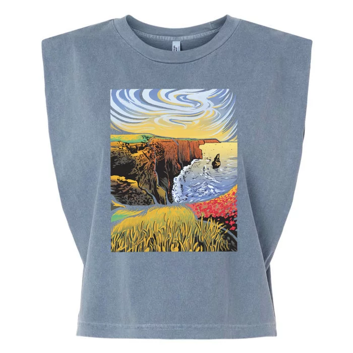 Cliffs Of Moher Landscape Nature Garment-Dyed Women's Muscle Tee