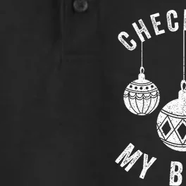 Check Out My Balls Funny Christmas Ornament Dry Zone Grid Performance Polo