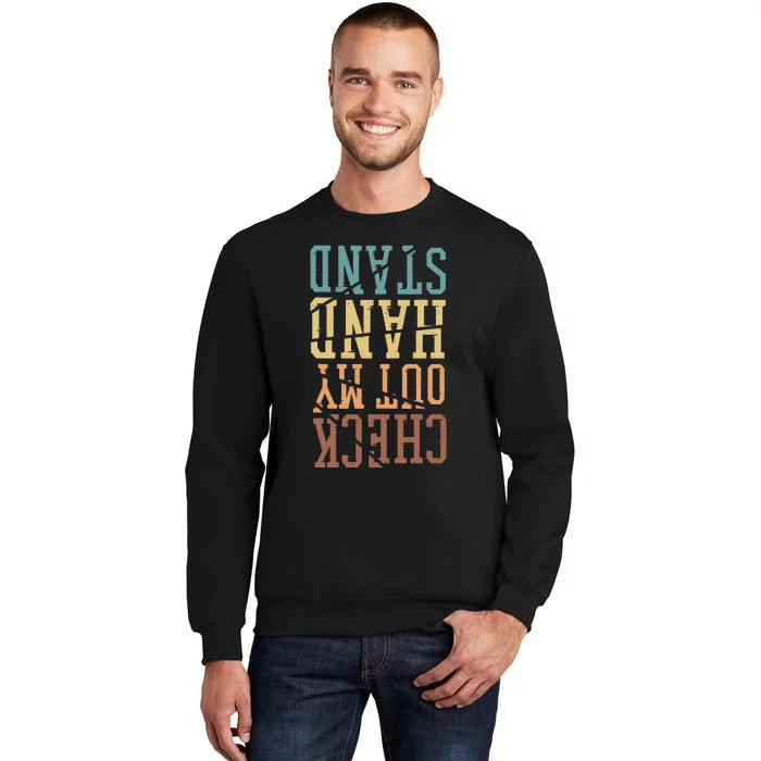 Check Out My Handstand Retro Vintage Gymnastics And Gymnast Tall Sweatshirt