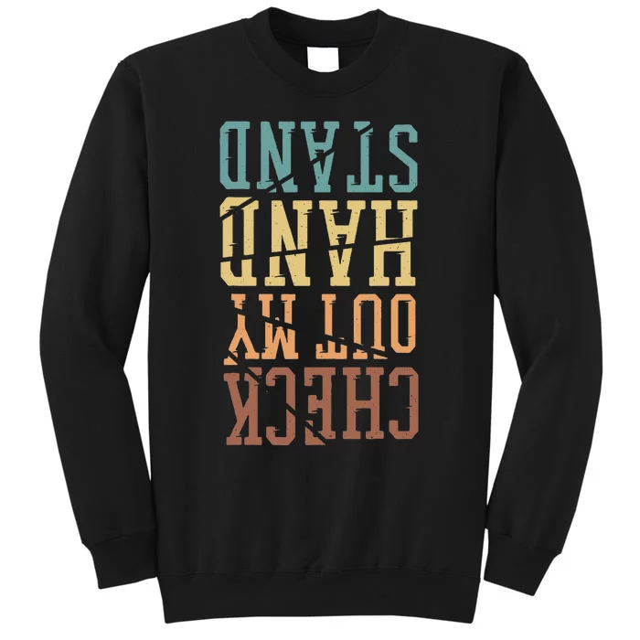 Check Out My Handstand Retro Vintage Gymnastics And Gymnast Tall Sweatshirt