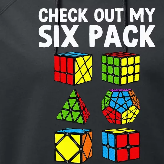 Check Out My Six Pack Puzzle Cube Funny Speed Cubing Performance Fleece Hoodie