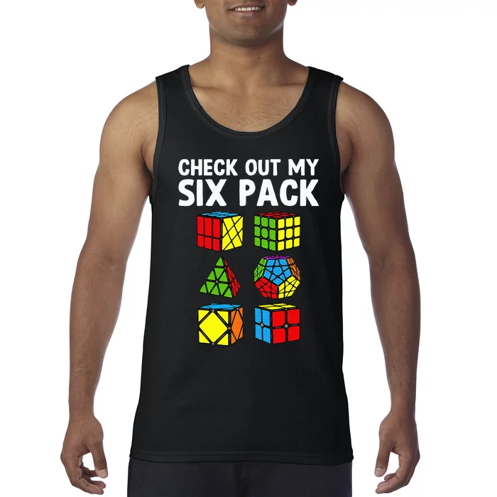 Check Out My Six Pack Puzzle Cube Funny Speed Cubing Tank Top