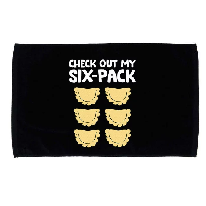 Check Out My Six Pack Polish Dumplings Funny Pierogi Microfiber Hand Towel