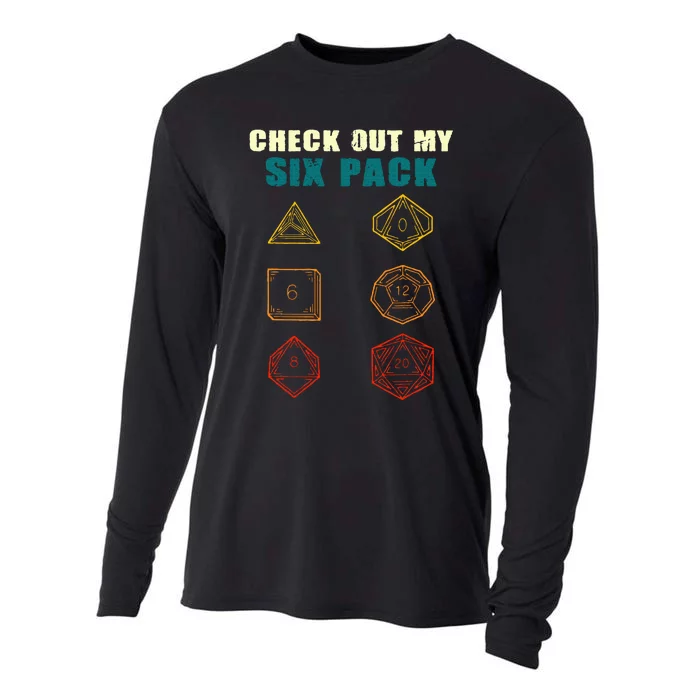 Check Out My Six Pack Dice For Dragons D.20 RPG Gamer Cooling Performance Long Sleeve Crew