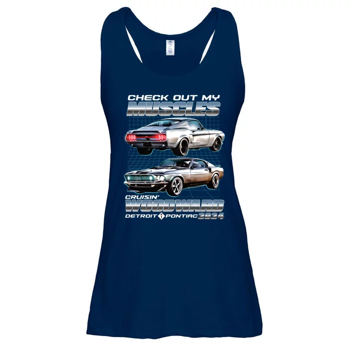 Check Out My Muscles Cruising Woodward Detroit To Pontiac 2024 Ladies Essential Flowy Tank