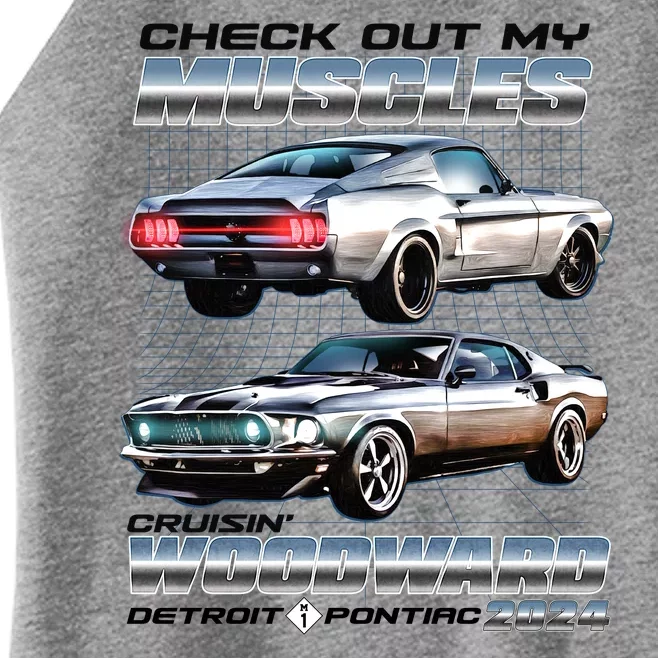 Check Out My Muscles Cruising Woodward Detroit To Pontiac 2024 Women’s Perfect Tri Rocker Tank