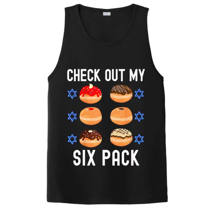 Check Out My Six Pack Donut Abs Hanukkah Chanukah Performance Tank