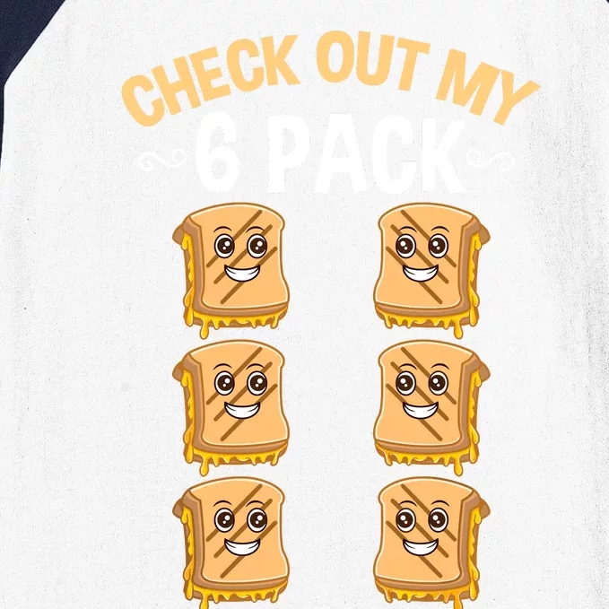 Check Out My Six Pack Grilled Cheese Baseball Sleeve Shirt