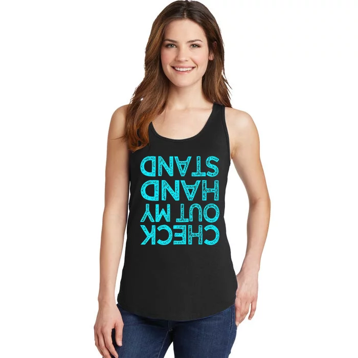 Check Out My Handstand Funny Gymnastics Gift Ladies Essential Tank