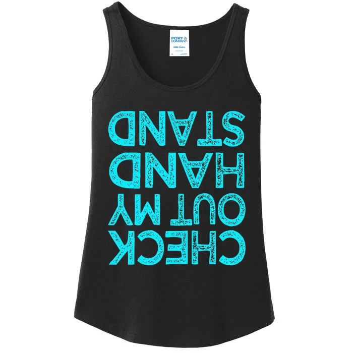 Check Out My Handstand Funny Gymnastics Gift Ladies Essential Tank