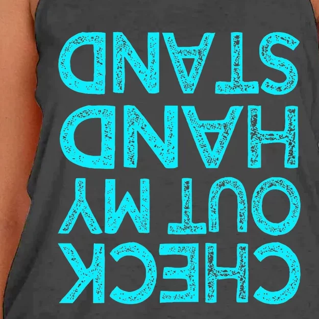 Check Out My Handstand Funny Gymnastics Gift Women's Knotted Racerback Tank