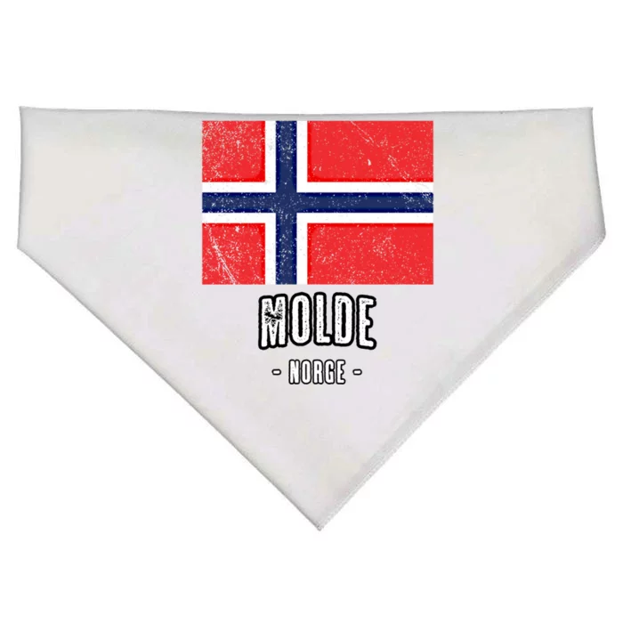 City Of Molde Gift Norway No Norwegian Flag Merch Gift Graphic Gift USA-Made Doggie Bandana