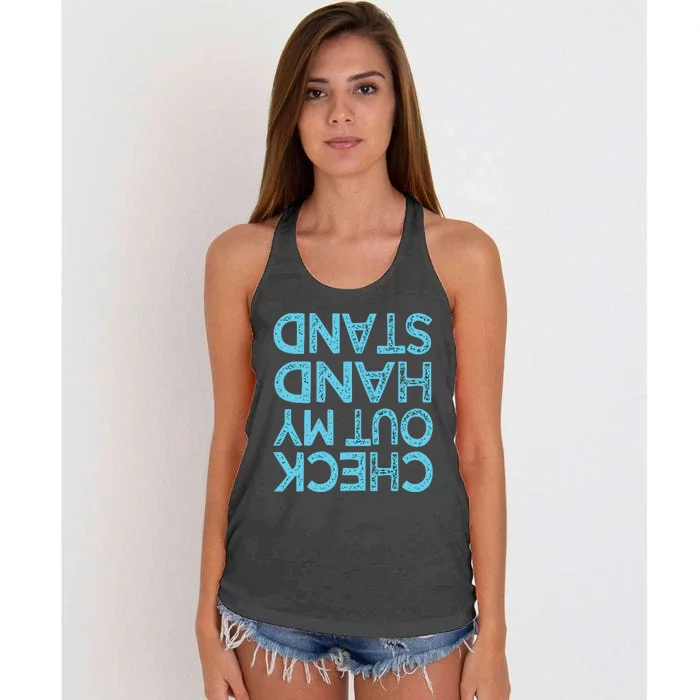 Check Out My Handstand Funny Gymnastics Gift Boy Girl Women's Knotted Racerback Tank