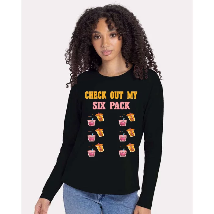 Check Out My Six 6 Pack Bubble Tea Weightlift 'S 'S Great Gift Womens Cotton Relaxed Long Sleeve T-Shirt